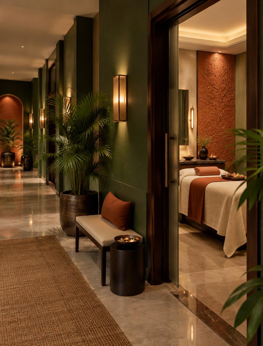 Private treatment room corridor at Anaya Luxury Spa